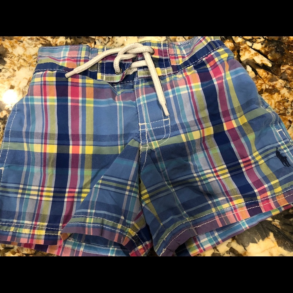 2T Polo Ralph Lauren Plaid Swim Shorts